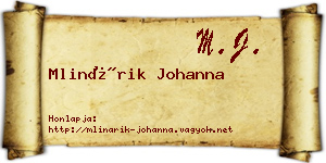 Mlinárik Johanna névjegykártya